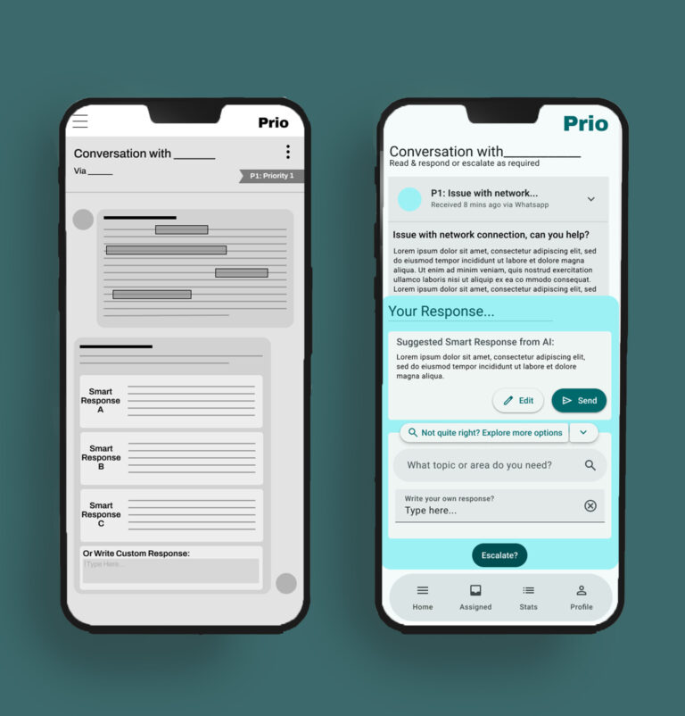 Prio - Mobile SaaS App before and after 2